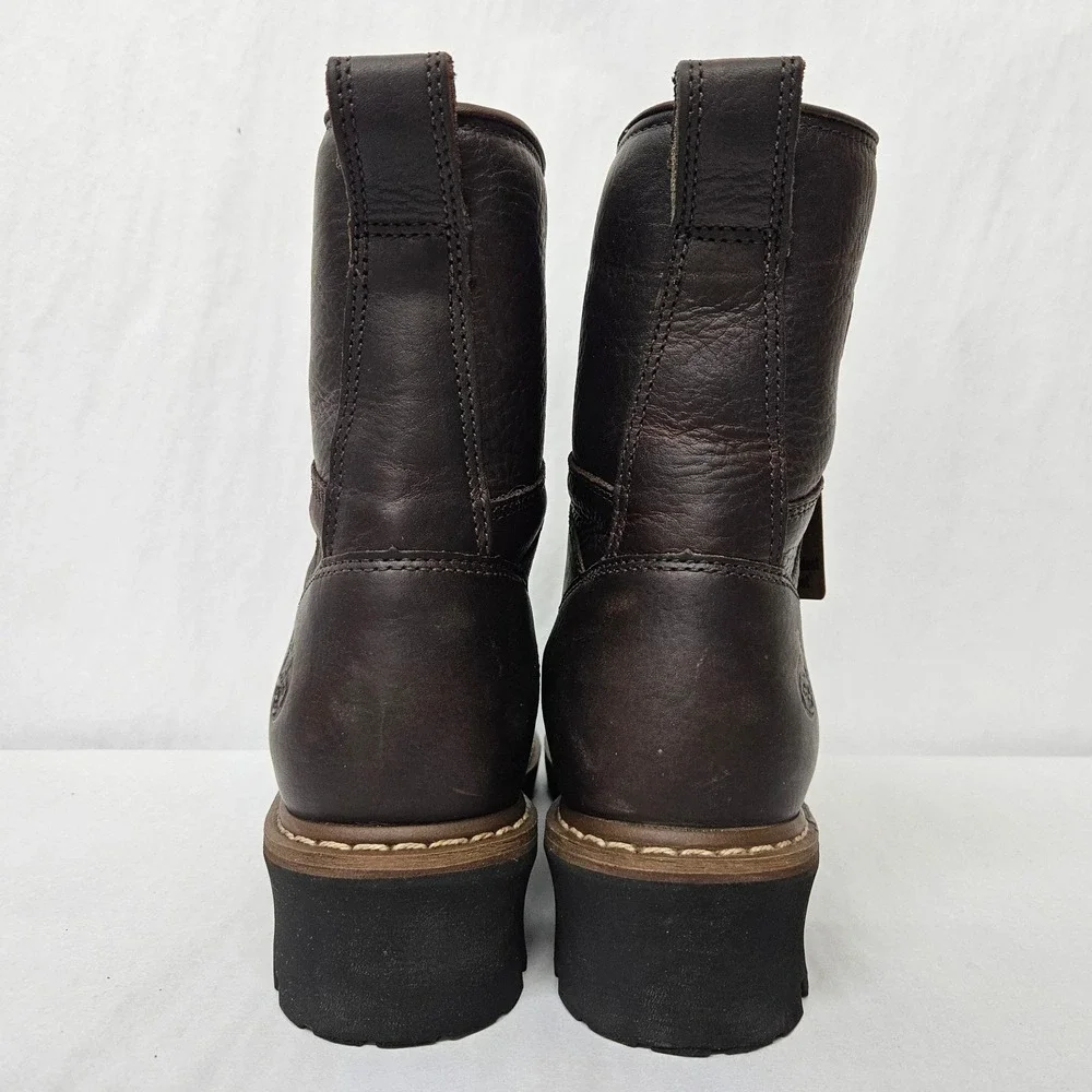 Georgia Boot Logger Work Boots Waterproof Steel Toe G7313 Brown Leather Mens 8.5